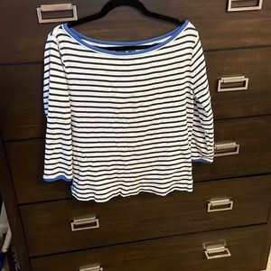 Ralph Lauren size large blue and white striped top.